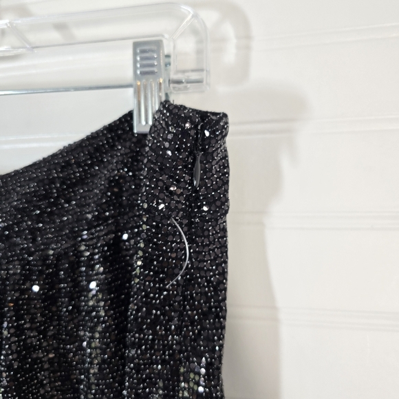 NWOT Ramy Brook Gavin Metallic Wide Leg Pant Black 14 - Picture 6 of 11